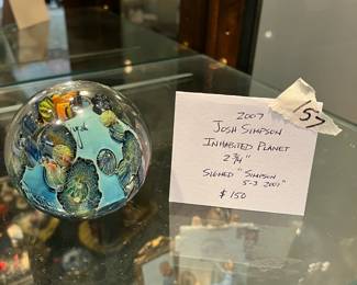 #157	2007 Josh Simpson "Inhibited Planet" 2 75"T - Signed Simpson 5-3-2007	 $150.00 
