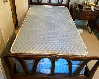 #2	Set of 2 Twin Beds w/Sealy Posturepedic Mattress/Boxsprings - Frame As is Scratches	 $200.00 

