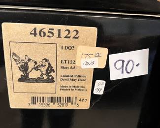 #343 Greenwich collection 465122 I DO? Size 55 Devil may hare 	 $90.00 			
