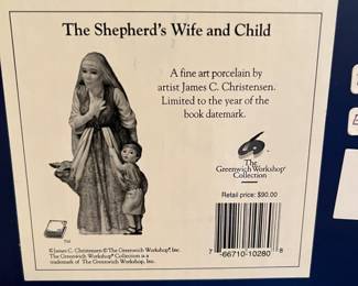 #292	The Greenwich Workshop Collection  The Shpherds Wife and Child	 $150.00 
