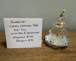 #218	Swarovski Crystal Christmas Tree 3.25" Tall w/Box & Certificate	 $90.00 
