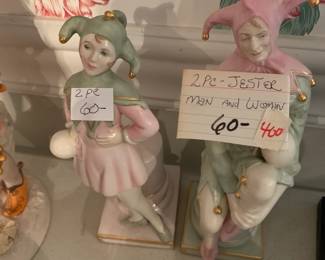 #400	2 pc Jester Glazed Man & Woman 	 $60.00 
