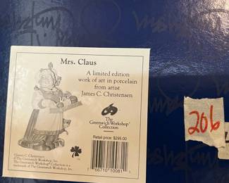 #206	The Greenwich Workshop Collection - Ms Claus	 $40.00 
