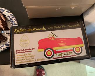 #393	Pedal car - Kirlin's Hallmark	 $30.00 
#394	Pedal car - Kirlin's Hallmark	 $30.00 
#395	Pedal car - Kirlin's Hallmark	 $30.00 
