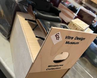 #222	Vitra Design Museum Miniatures Collection - Leather Chair & Ottoman by Charles Eames Designer	 $500.00 
