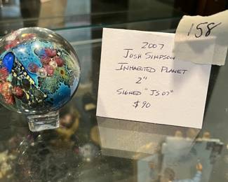 #158	2007 Josh Simpson "Inhibited Planet" 2".  Signed " JS07"	 $90.00 

