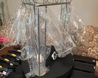 #421 Barbie music stage with 2 guitars and records metal top and foam stage still in plastic	 $100.00 			
