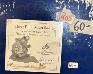 #205	The Greenwich workshop Collection - The Blind Mice - Sniffer - signed	 $60.00 

