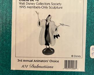 #267	Walt Disney Collectors Society Cruell De Vil	 $50.00 
