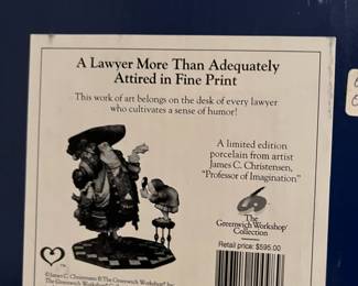 #291	The Greenwich Workshop Collection  The Lawyer …	 $100.00 
