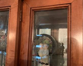 #74	Bevel glass display cabinet with 4 glass shelves and 4 glass doors 36x12x76 	 $175.00 
