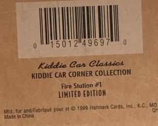 #396	Hallmark Kiddie Car Corner Collection Fire Station #1	 $20.00 
