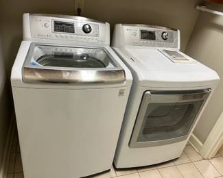 #183	LG Washer - no agitator - clear top - True Balance Anti-Vibration System, LG True Steam Dryer  - sold as a set	 $450.00 
