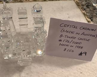 #8	Crystal Caravan (Made in Austria) 4-Tower Castle mounted on Reuge Music Box (Made in Switzerland) #61/1000 - Made I 1986	 $100.00 
