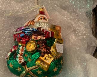 #355	Christopher Radko Santa w/Toy Bag - 1997	 $30.00 
