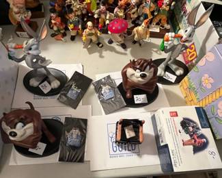 #345	Warner Brother collection Bugg bunny statue with a pin	 $20.00 			
#346	Warner Brother collection Bugg bunny statue with a pin	 $20.00 			
#347		Warner Brother collection Tasmanian Devil statue with a pin	 $20.00 			
#348	Warner Brother collection Tasmanian Devil statue with a pin	 $20.00 			
