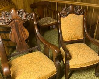 Antique  Chairs with Carved Dragons