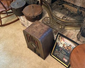 Antique Radio and Cast Iron