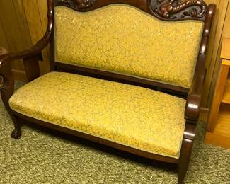 Carved Dragon Love Seat