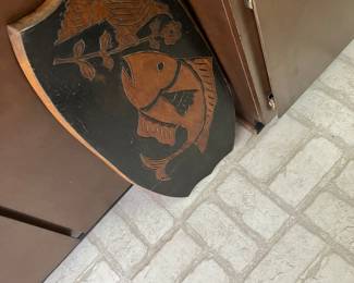 Handmade Platter with Condiment server on Reverse