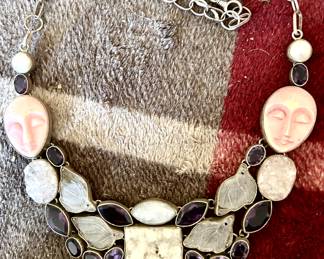 Semi pre ious gems and minerals custom necklace 