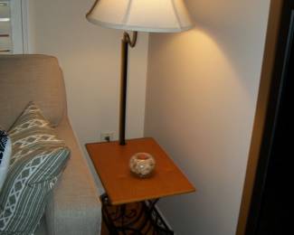 End Table with magazine rack and Lamp.