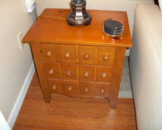 Wood 3 Drawer End Table
