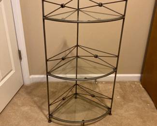 Glass/steel corner table
