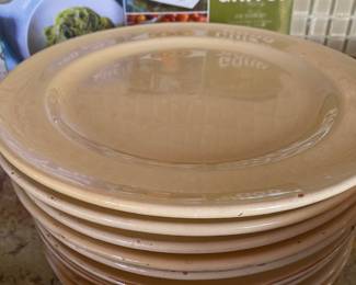 Set of 10 Ceramiche Nicola Fasano Beige Dinner Plates