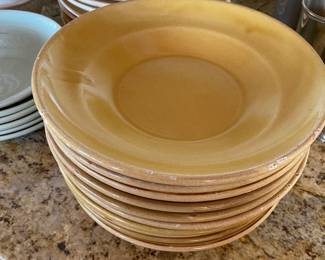 Set of 9 Ceramiche Nicola Fasano Amber Yellow Ceramic Salad Plates