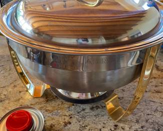 Sunnex 4 QT Stainless/Brass Chafer