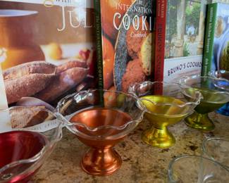 1960's Multicolored Aluminum/Glass Sherbert Glasses - Set of 6