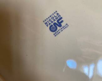 Set of 10 Ceramiche Nicola Fasano Beige Dinner Plates