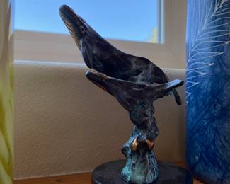 SPI Gallery Whale with Baby Hand Sculpted Cast Solid Brass Figurine