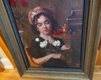 2007 Framed Original Oil Painting "Rose Bower" by Bryce Cameron Liston
