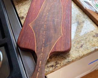 Walnut in Padauk Fish Design Cutting Board by Bruce Launer