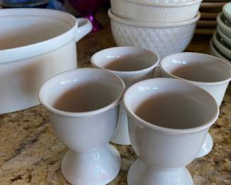 Set of 4 White Porcelain Egg Cups