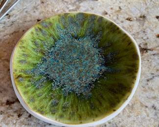 Green Speckled Geode Dipping Bowl
