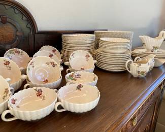 1920's Copeland Spode "Wicker Lane" Dinnerware Set