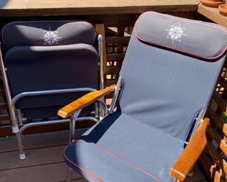Pair of Marine Folding Deck Chairs