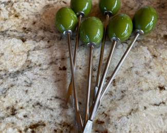 Olive Themed Olive Forks -Set of 6