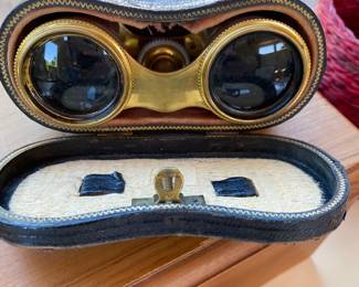 Brass Opera Glasses with Case