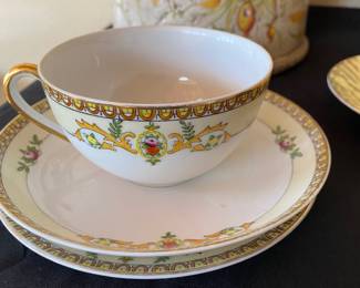 Meito China "Toledo" Teacup & Saucer, Desert Plate