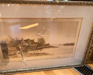  1880’s Framed & Matted Drypoint Etching by Edward Loyal Field