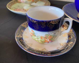 Galluba & Hofmann Teacup & Saucer with Grape Pattern - Made in Germany
