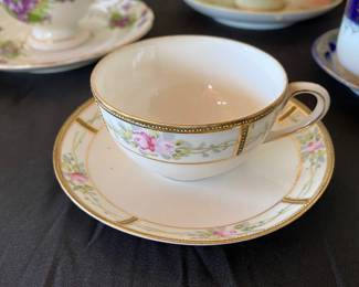 Nippon Hand Painted Demitasse Cup & Saucer - Made in Japan