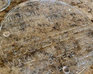 Clear Etched Glass Cheese Board