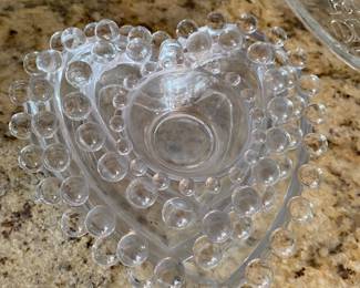 4 Piece Crystal Condiment Heart-Shaped Nesting Dish