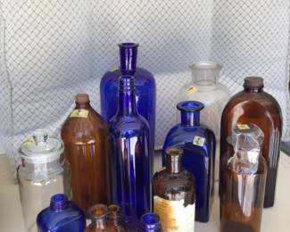 Large collection of Antique bottles