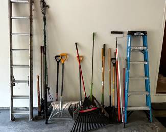 Just in time for the spring bar cleanup! Outdoor/Yard tools and two GREAT WERNER Ladders! One Extension and one Six Footer! 